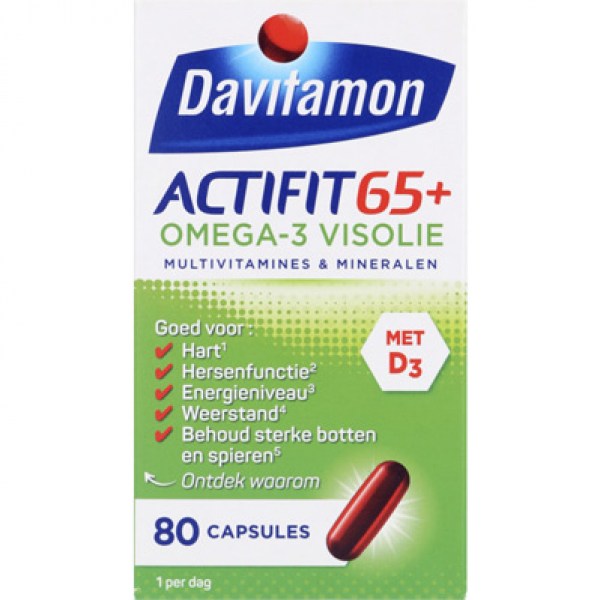 Davitamon Actifit Omega 3 visolie capsules 65 years plus