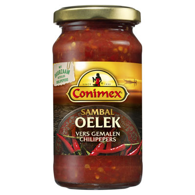 Conimex Sambal Oelek fresh cut chili pepers 200g