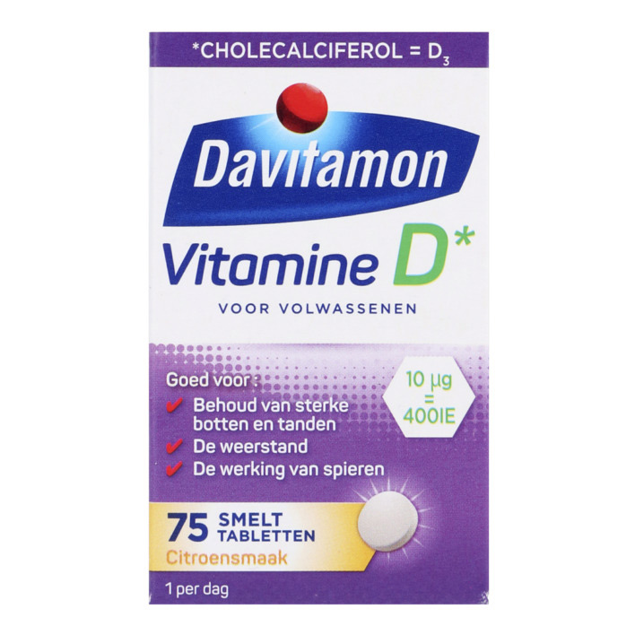 Davitamon Vitamine D smelttabletten citroen