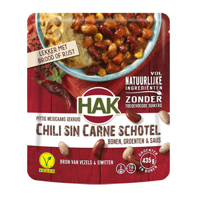 Hak Bonenschotels chili sin carne 550g