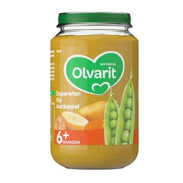 Olvarit Doperwten kip aardappel 6 mnd 200g