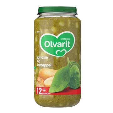 Olvarit Spinazie kip aardappel 12 mnd