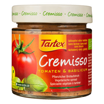 Tartex Cremisso spread tomaten basilicum 180g
