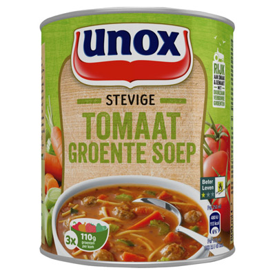 Discount Unox Soep in blik tomaten groentesoep 800ml