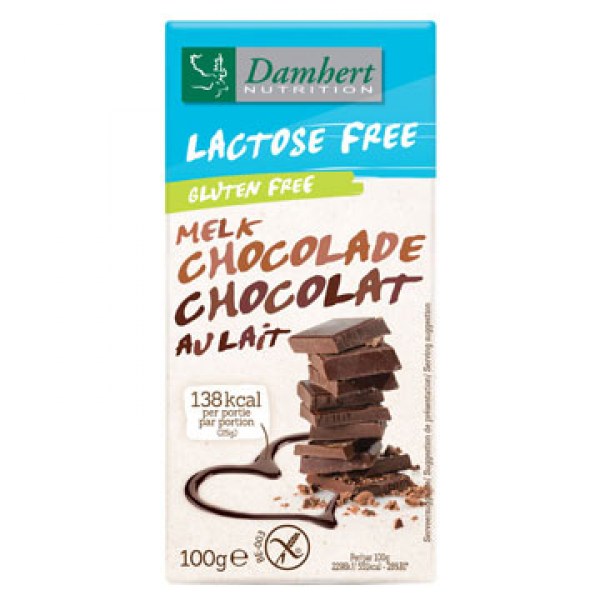 Damhert Melk chocolade lactose­ vrij 100g