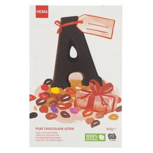 HEMA pure chocoladeletter A-Z 160g