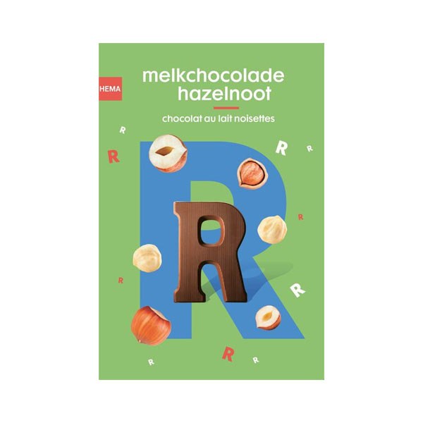 Hema hazelnut chocolate letter A-Z