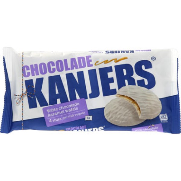 Kanjers Extra grote white chocolate stroopwafels 180g