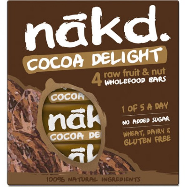 Nakd Cocoa delight fruitbar nuts 4 pieces