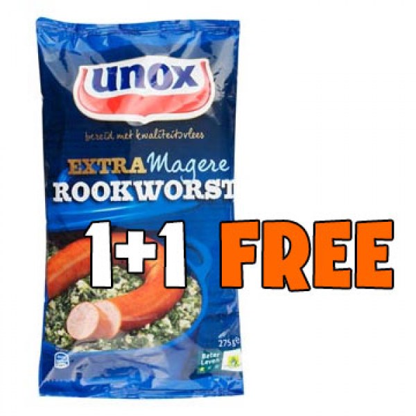 Unox Gelderse rookworst low fat 275g - smoked sausage -