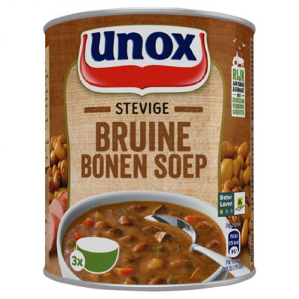 Unox Soep in blik stevige bruine bonensoep 800ml