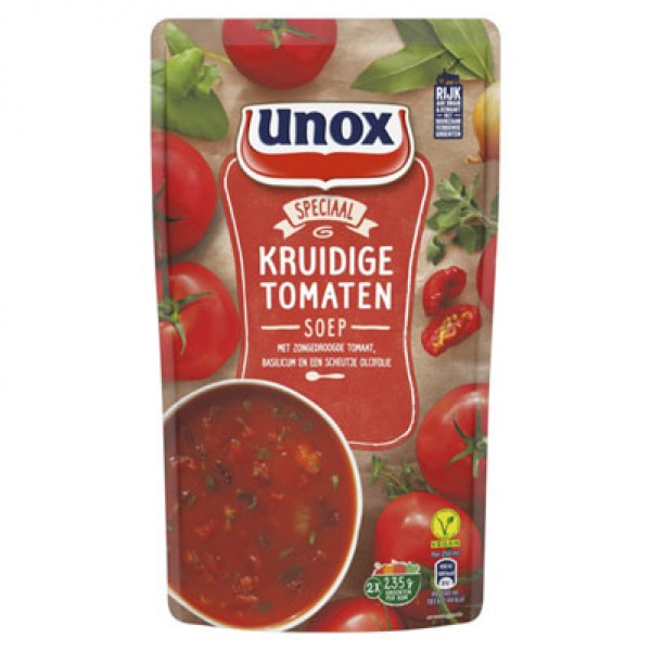 Unox Soep in zak kruidige tomatensoep 570ml