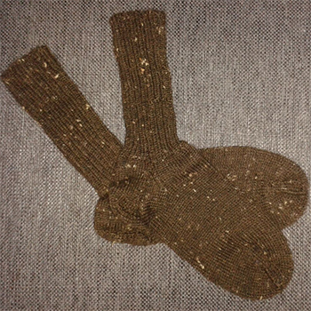 knitted sock brown